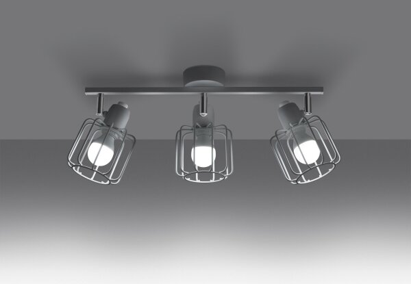 Spot de plafond blanc E14 3 flammes métal rétro TISTA