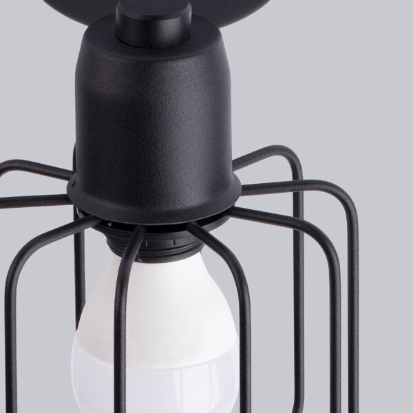 Projecteur de plafond noir orientable 2 flammes E14 Retro
