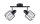 Projecteur de plafond noir orientable 2 flammes E14 Retro