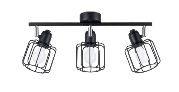 Spot de plafond noir métal rétro design 48 cm de long