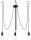 Suspension rétro noire 3 flammes max. 3 m flexible