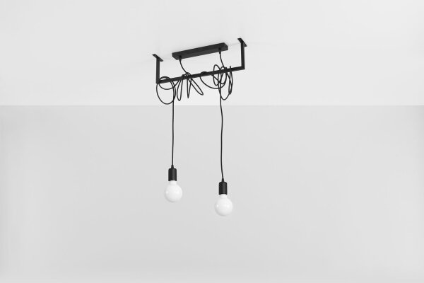 Lampe à suspendre noire réglable jusquà 150 cm E27