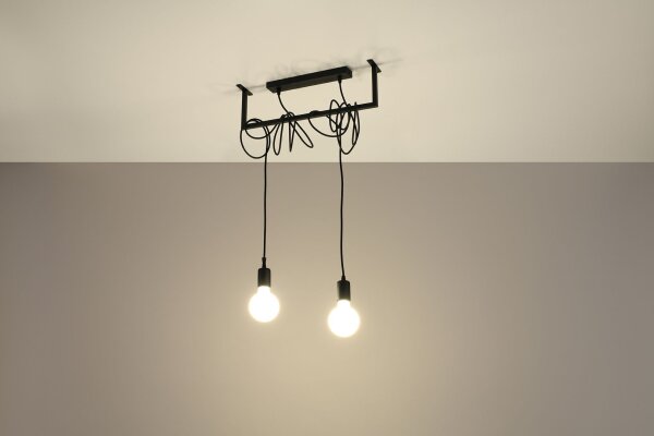 Lampe à suspendre noire réglable jusquà 150 cm E27