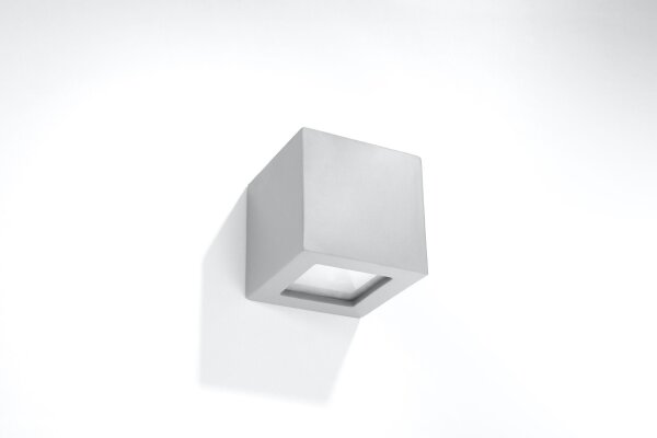 Applique céramique Gris Cube H : 14 cm Up Down E27
