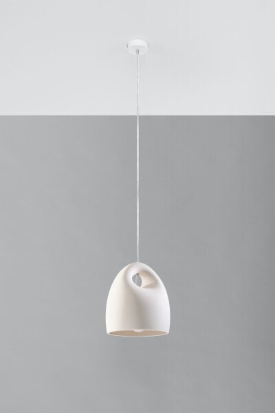 Suspension Blanc Céramique Ø 25 cm à peindre E27