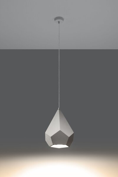 Lampe à suspendre Blanc Céramique à peindre géométrique E27