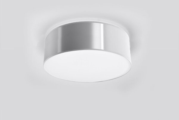 Plafonnier plat rond Ø 25 cm Gris E27 faible éblouissement