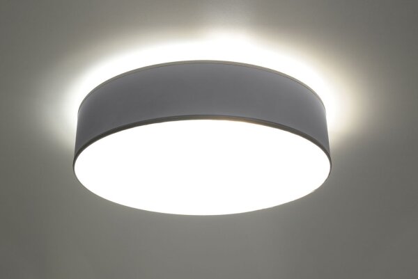 Plafonnier rond Ø 55 cm Gris 4x E27 anti-éblouissement ATISS