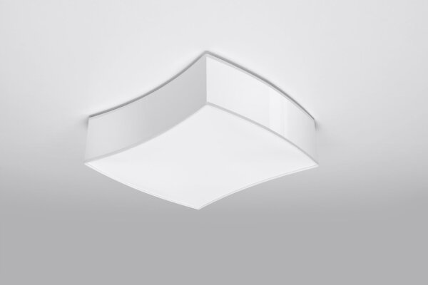Plafonnier blanc 39 cm de long faible éblouissement 2x E27 BREEL