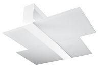 Lampe de plafond blanc verre métal plat faible...