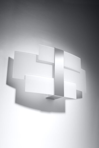 Applique verre métal 42 cm faible éblouissement blanc chrome 2x G9