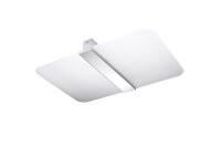 Plafonnier blanc chrome verre métal faible...