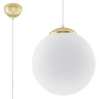 Suspension verre Boule Ø 30 cm E27 Blanc Or BIANCO