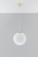 Suspension verre Boule Ø 30 cm E27 Blanc Or BIANCO