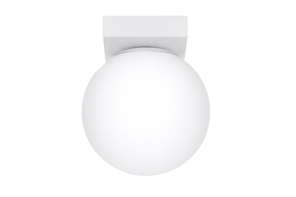 Plafonnier Abat-jour sphérique Blanc Verre Métal Ø 12 cm G9