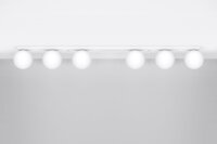 Plafonnier blanc long 120 cm verre métal 6x G9