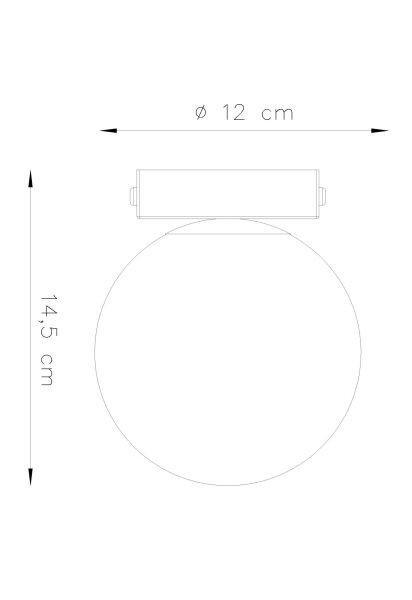 Plafonnier Abat-jour sphérique Ø 12 cm Blanc Noir G9 Verre