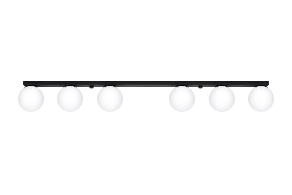 Grand plafonnier 120 cm de long verre boules 6-flamme G9