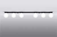 Grand plafonnier 120 cm de long verre boules 6-flamme G9