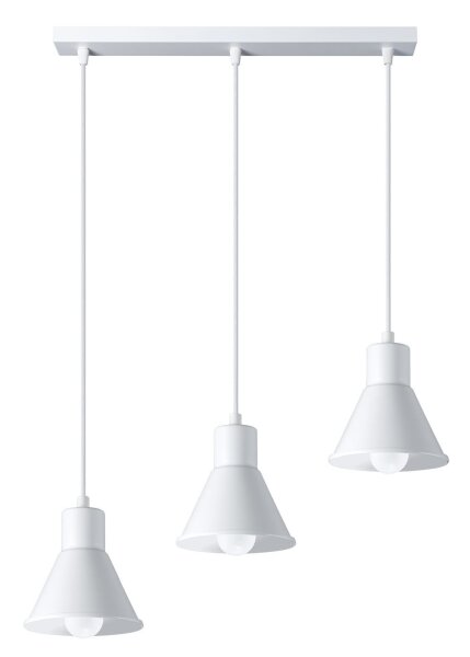 Lampe à suspendre 3 flammes 45 cm de long rétro E27 métal