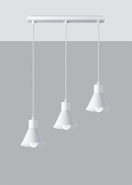 Lampe à suspendre 3 flammes 45 cm de long rétro E27 métal