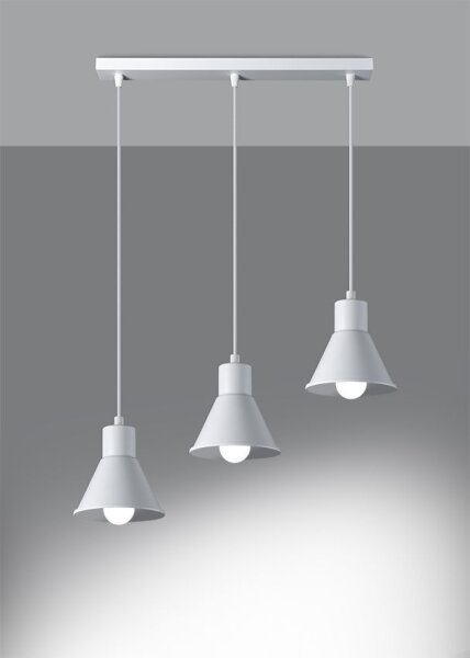 Lampe à suspendre 3 flammes 45 cm de long rétro E27 métal