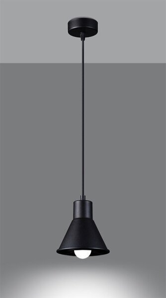 Lampe à suspendre noire en métal Ø 14 cm Retro E27