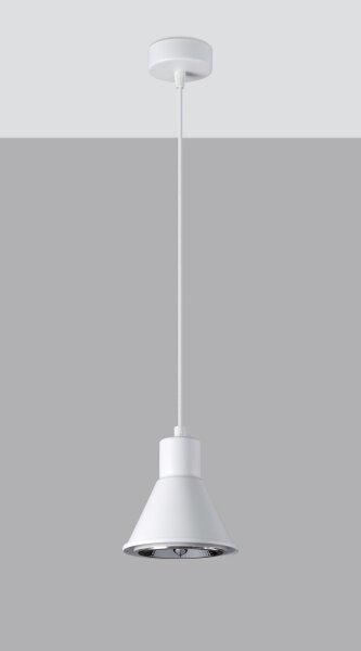 Lampe à suspendre métal Ø 14 cm Blanc ES111 Design rétro