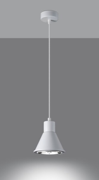 Lampe à suspendre métal Ø 14 cm Blanc ES111 Design rétro