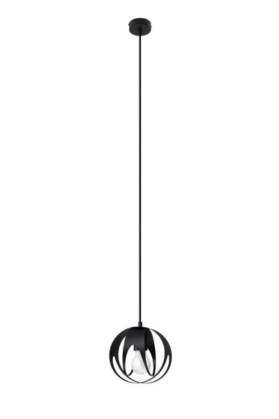 Lampe à suspendre Noir Ø 16 cm rond métal boule E27