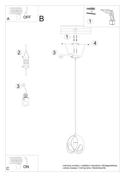 Lampe à suspendre Noir Ø 16 cm rond métal boule E27
