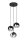 Lampe à suspendre Moderne Ø 30 cm Métal 3-flamme E27 Noir