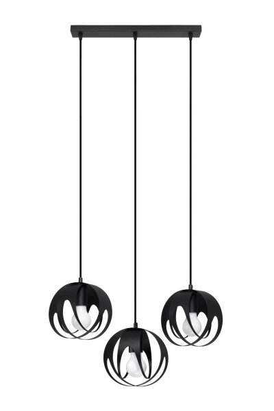 Lampe à suspendre noire métal 3 flammes orientable E27
