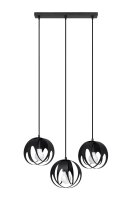 Lampe &agrave; suspendre noire m&eacute;tal 3 flammes...