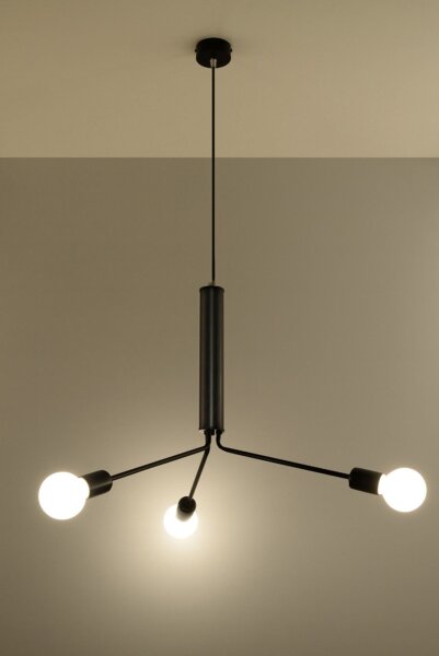 Lampe à suspendre Lampe à suspendre en métal 3-flamme E27 noir