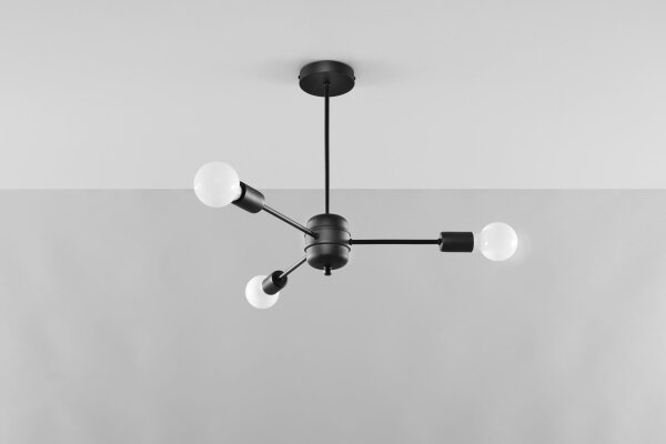 Plafonnier noir 3 flammes Ø 61 cm Métal CENZI