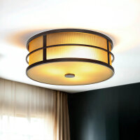 Plafonnier SHOJI Crème Ø34cm Lampe Vintage...