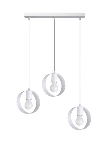 Lampe à suspendre Blanc Métal 3 flammes orientables E27