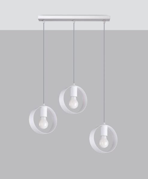 Lampe à suspendre Blanc Métal 3 flammes orientables E27