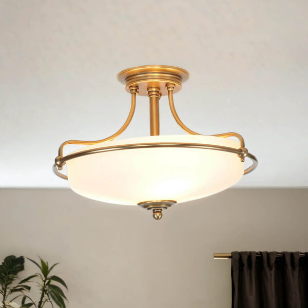 Plafonnier ASPERO Laiton Lampe Art Nouveau