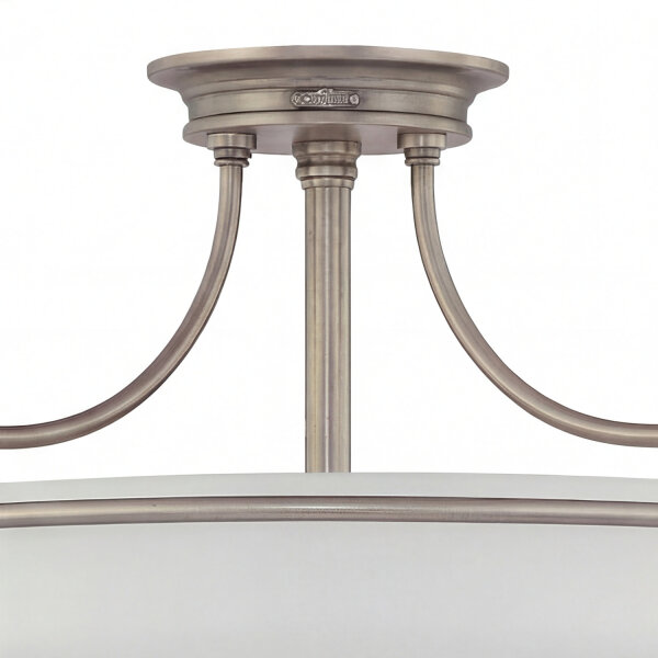 Plafonnier ASPERO Nickel Ø43cm Lampe Art Nouveau