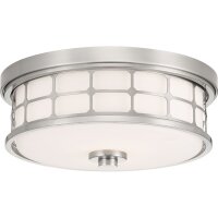 Plafonnier TUTOR Salle de bain Lampe nickel Ø35cm...