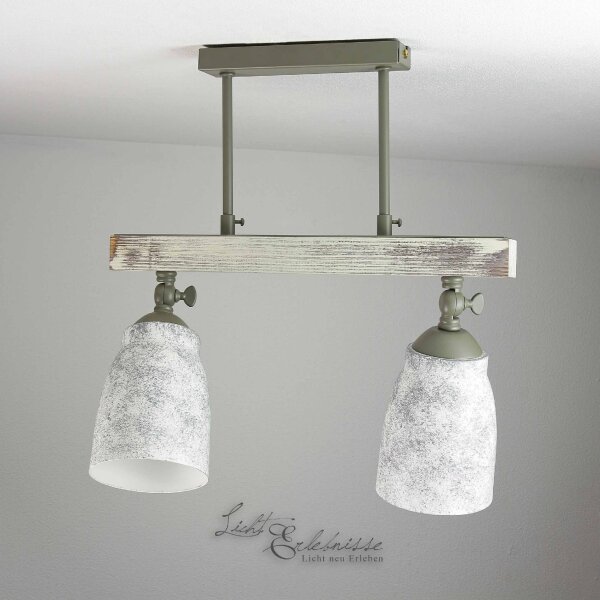 Plafonnier vintage pivotant shabby blanc taupe AGAP