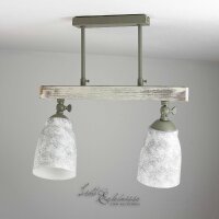 Plafonnier vintage pivotant shabby blanc taupe AGAP