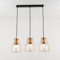 Lampe à suspendre vintage ARIA cuivre 3-flmg max....