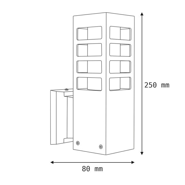 Applique extérieure anthracite IP54 carrée E27