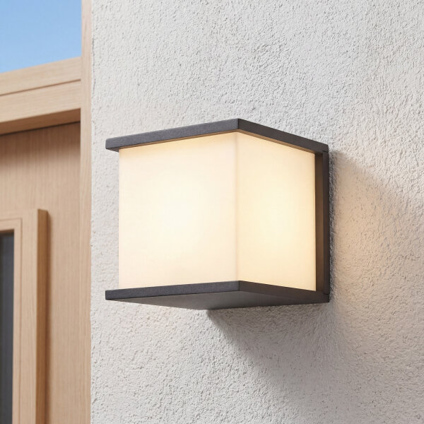 Lampe murale extérieure anthracite aluminium carré IP44