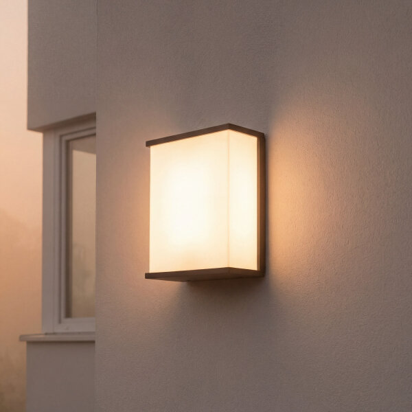 Lampe dextérieur anthracite blanc rectangulaire IP44 style Bauhaus