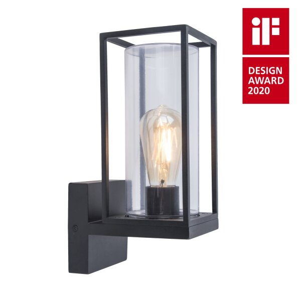 Applique extérieure Anthracite IP44 Fonte daluminium Verre ELLAYINA