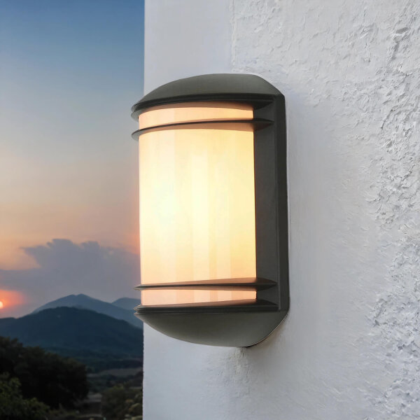 Lampe de jardin extérieure moderne semi-circulaire QUARTZ couleur anthracite
